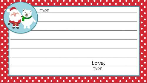 Cute Dear Santa Digital Writing Template For Google Classroom