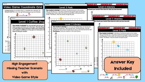Coordinate Grid Video Game Mystery Mini-Lesson and Practice | TPT