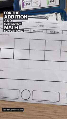 3rd Grade Addition & Subtraction Math Centers - 3rd Grade Math Task Cards, Games