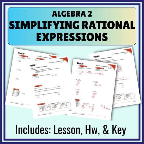 Simplifying Rational Expressions Notes, Worksheets 10th-12th Grade ...