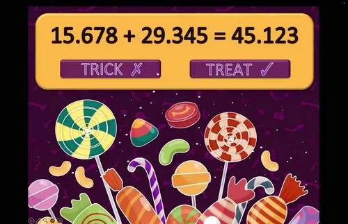 Halloween Adding Decimals for Grade 5 | Trick-or-Treat Digital Math Game