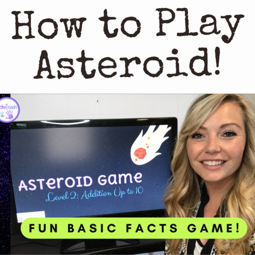 Preview of Basic Facts Game: Learn How to Play ASTEROID Addition Subtraction Multiplication