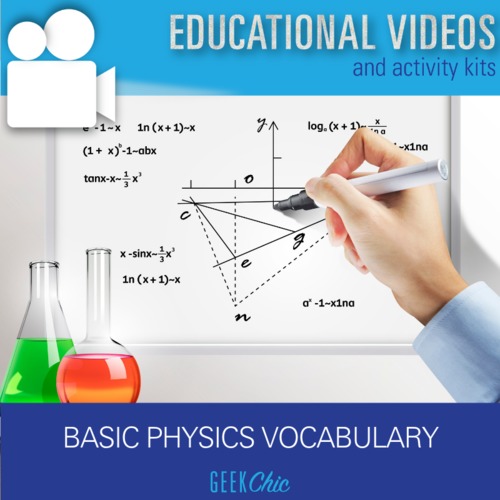 Preview of Physical Science Basic Physics Vocabulary Video, PPT, & Digital Task Cards