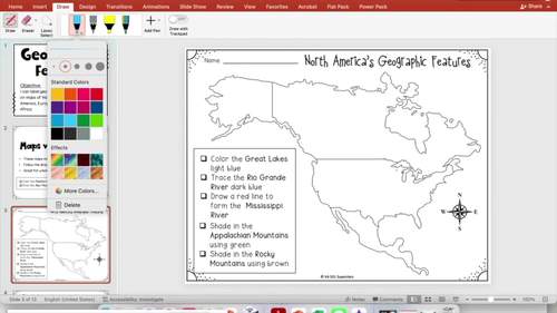 3rd Grade Geography - Label Continent Maps with Geographic Features ...