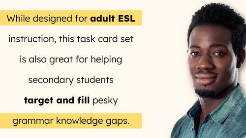 Simple Past for Adult ESL - Grammar Task Cards