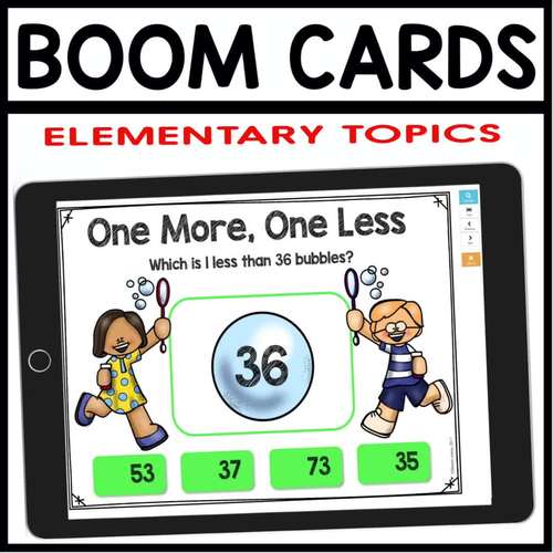 One More One Less Using Boom Cards | Digital Task Cards Math Games