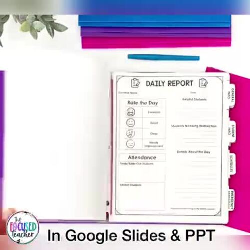 Editable Substitute Teacher Binder Templates for Google Slides and ...