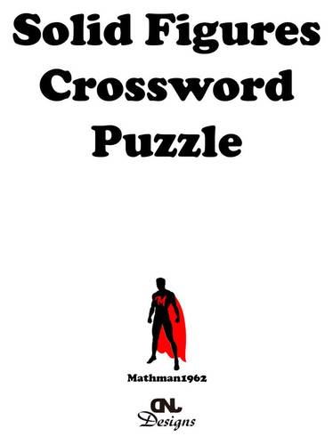 Solid Figures Crossword Puzzle by DNJDesigns and Mathman1962 TPT