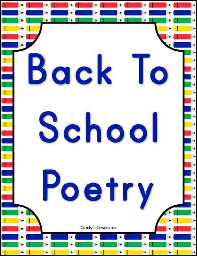 Back To School Poetry by Cindy's Treasures | TPT