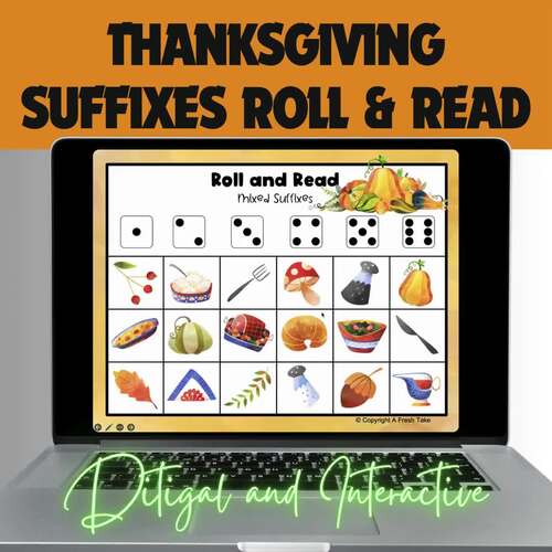 Thanksgiving Multisyllabic Suffix Words & Sentences Roll & Read Digital ...