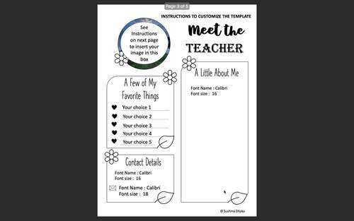 Meet the Teacher Template - Editable by Worksheets by Sush | TPT
