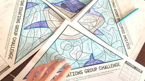 Solving Equations with Variables on Both Sides Color by Number Worksheet