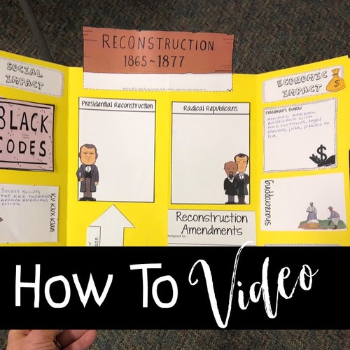 RECONSTRUCTION LAP BOOK How to Video by Social Studies Success | TpT