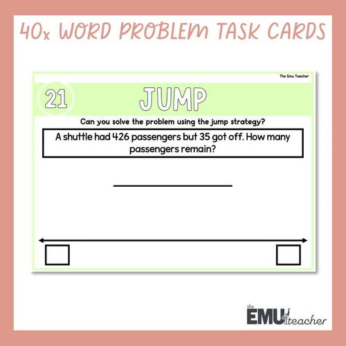 2 & 3-Digit Addition & Subtraction Word Problems Jump Strategy Open ...