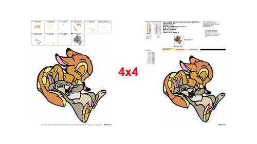 Playful Disney Bambi deer and Thumper rabbit embroidery designs ...