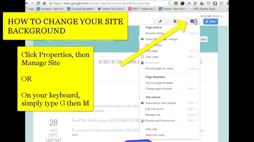 Preview of FREEBIE! Changing Background Images in Classic Google Sites