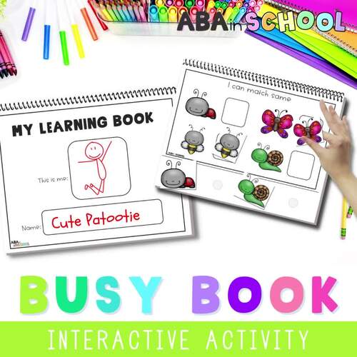Busy Book Activities Early Learning Binder Pre-K Preschool & Special ...