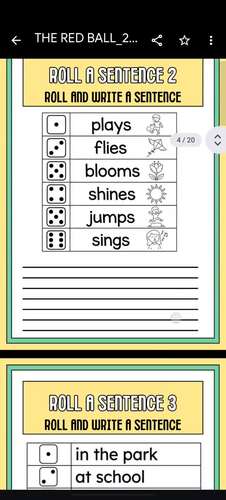 May Roll a Sentence End of Year Sentence Formation Writing Morning Work Fun