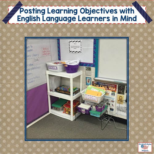 Posting Learning Objectives with E.S.O.L. Students in Mind | TPT