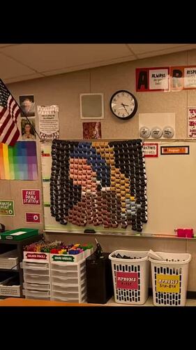 Paper Chain Mural – Girl with a Pearl Earring Collaborative Project
