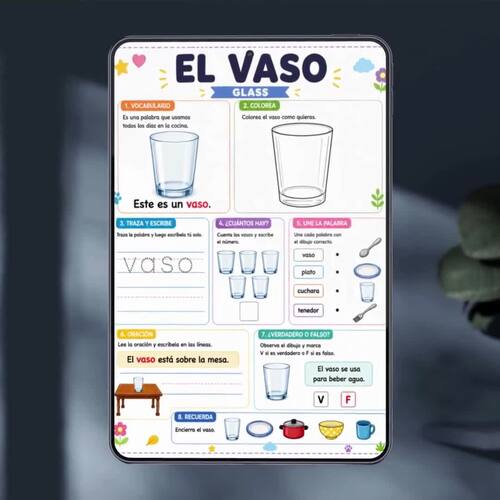 Spanish Kitchen Vocabulary Worksheets, La Cocina, 20 Kitchen Objects ...