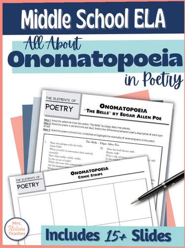 Onomatopoeia Activity Middle School Poetry by Mrs Nelson Teaches