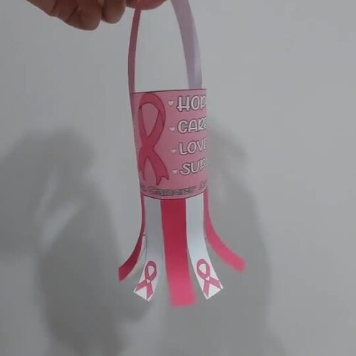 Breast Cancer Awareness Windsock/Activities Craft Pink Ribbon