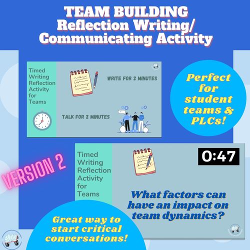 Preview of Team Building- Timed Writing/Communication Reflection (Students/Staff) Version 2