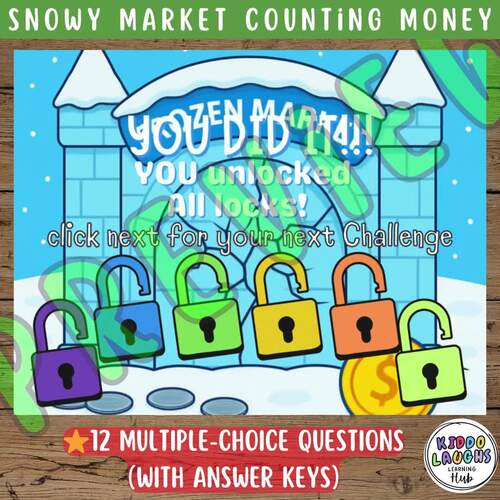 2nd Grade Winter Math Escape Room – Snowy Market Counting Money | TPT