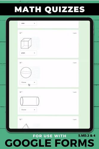 Volume & More Google Form Math Assessments - 5th Grade Math ...