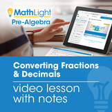 Converting Fractions & Decimals Video Lesson | Good for Di