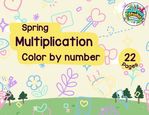 Spring Multiplication Color By Number Timed 2-12 ,Math Fact Fluency