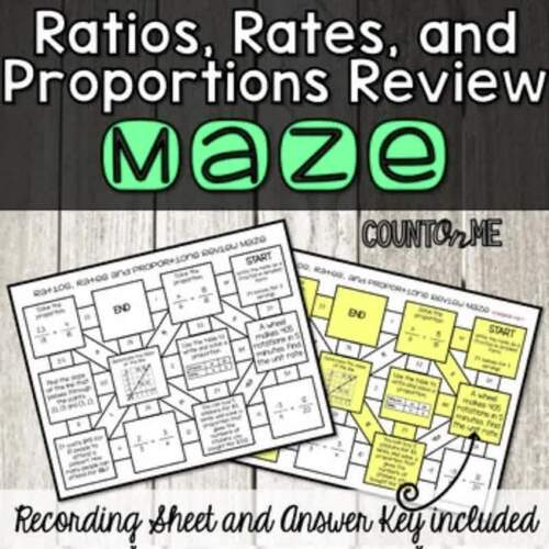 No Prep Ratios, Rates and Proportions Review Maze by Thriving Teacher Inc