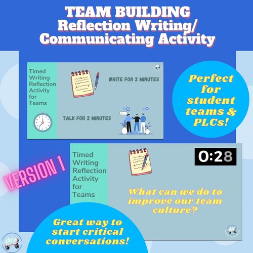 Preview of Team Building- Timed Writing/Communication Reflection (Students/Staff) Version 1