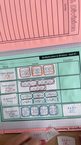 Math Interactive Notebook Worksheets 3rd Grade Review Multiplication & Division