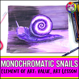 Element of Art Value Art Lesson, Snail Art Project