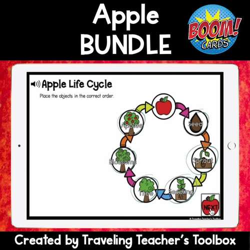 Back to School Apple BUNDLE Boom Cards by Traveling Teacher's Toolbox