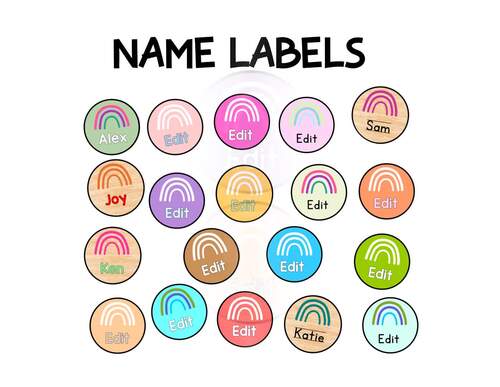 Printable Bright Round Rainbow Classroom Labels, Cubbies Labels, Book ...