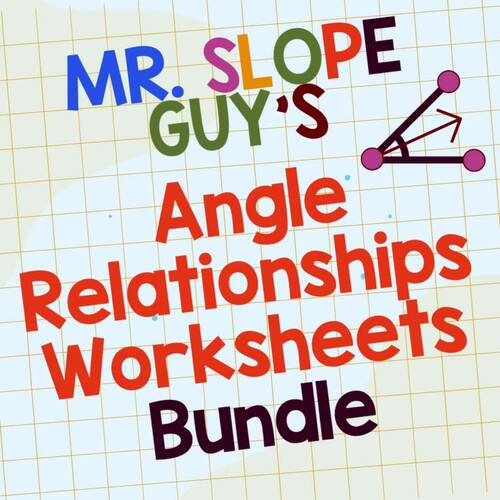 Angle Relationships Geometry Worksheets Bundle Printable Math Activities