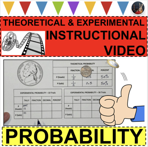 Preview of Edit Product: Theoretical & Experimental PROBABILITY Instructional VIDEO 12:11 m