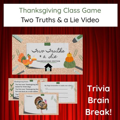 Thanksgiving Two Truths and a Lie | Fun Thanksgiving Game for Grades 3 ...