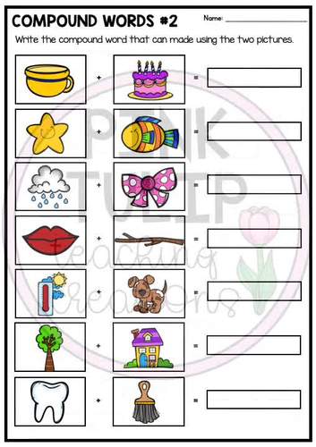 Compound Words - Worksheet Pack by Pink Tulip Teaching Creations