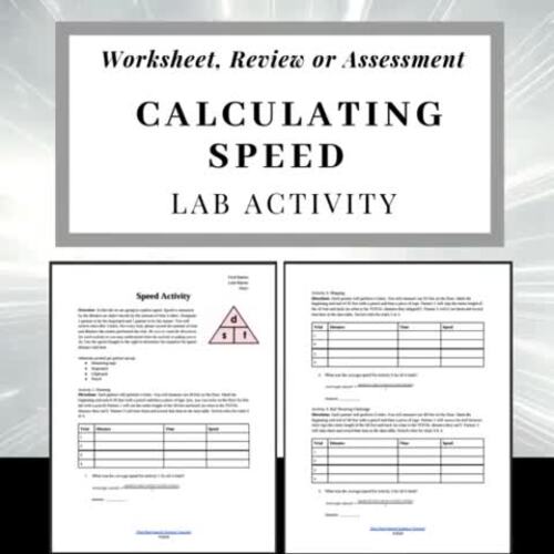 Calculating Speed Activity Lab Report by That Red Haired Science Teacher