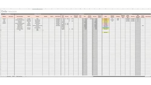 Shopping Order Tracker Excel Spreadsheet by Mom Money Map | TPT