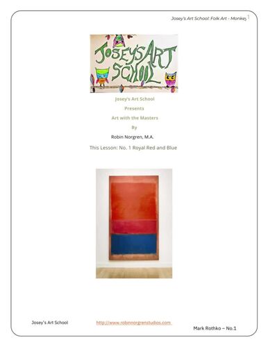 Mark Rothko No. 1 Collage Art Lesson Teach Grades Pre-k to 3 Art ...