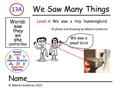 Preview of Read Aloud Video: We Saw Many Things #13A