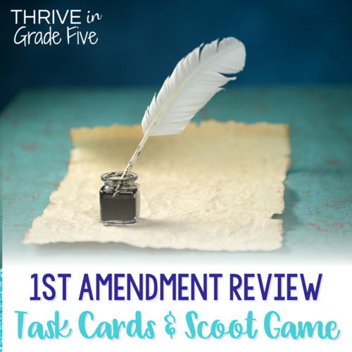 Preview of First Amendment Review: Video, Task Cards, Scoot Game, & Slides