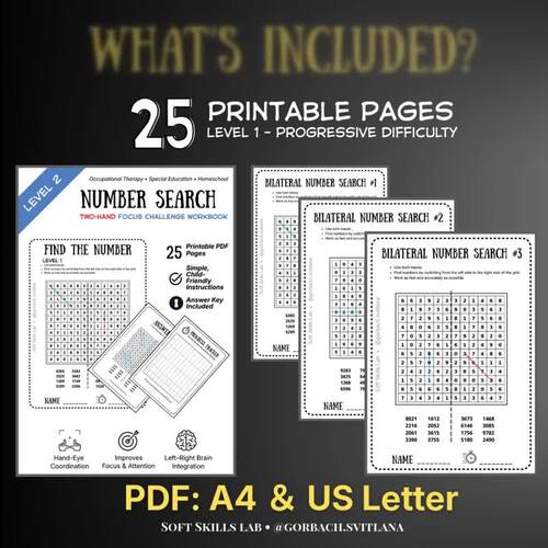 Bilateral Number Search – Level 2 | Focus & Memory | Two-Hand Brain Exercise