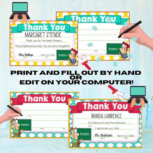 Editable Certificate | Thank You by Stop and Smell the Crayons | TPT