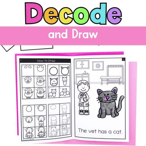 Decodable Readers BUNDLE | Directed Drawing Books CVC Words CVCe Decode ...